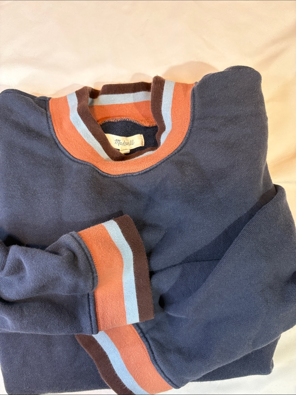 Madewell (Re)sourced Cotton Studio Ringer Mockneck Sweatshirt Dusty Navy Blue